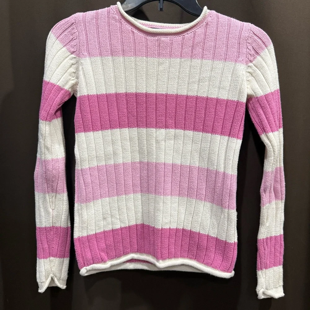 The Children's Place Pink and White Knitwear, Size L 10/12